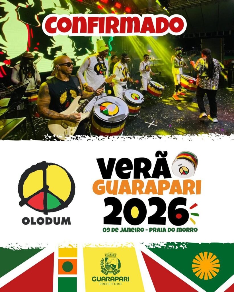 Olodum e mais 30 shows de graça no verão de Guarapari