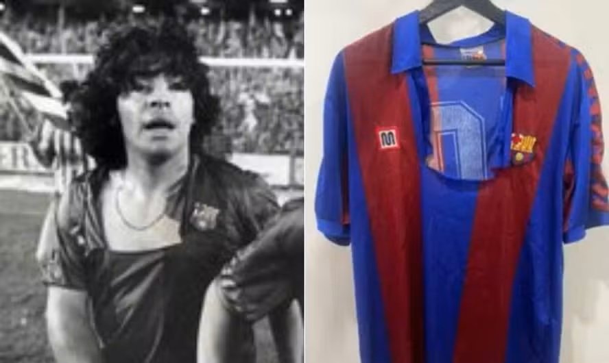 Camisa rasgada de Maradona bate recorde e é vendida por mais de R$ 700 mil em leilão