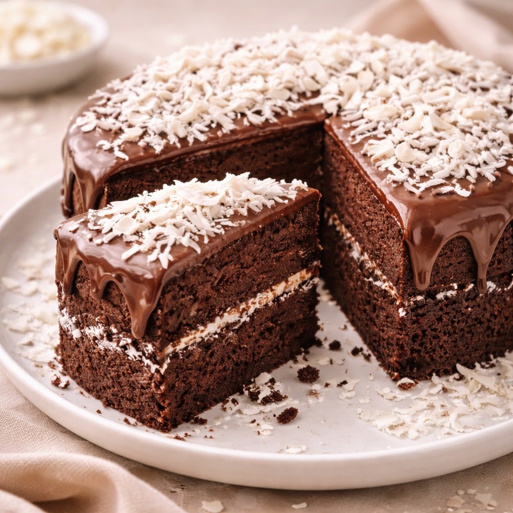 Bolo de chocolate com coco