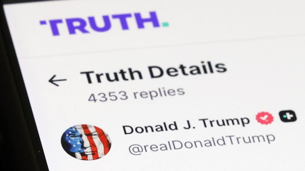 DJT Trump Media em negociações para desmembrar o Truth Social