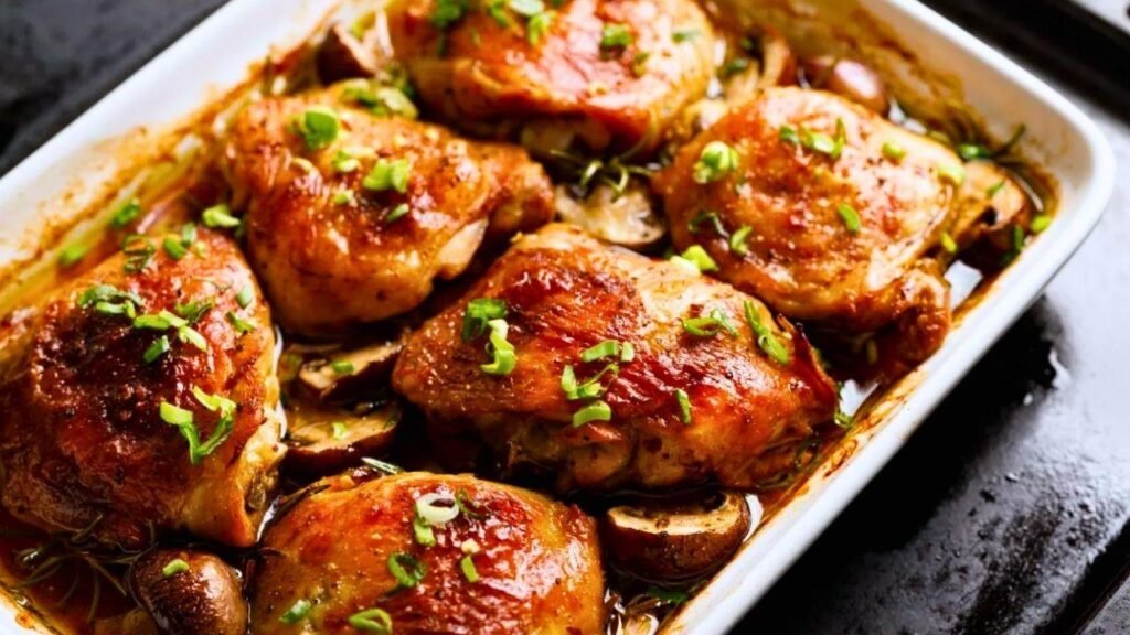 Coxa e sobrecoxa ao molho barbecue em apenas 1h