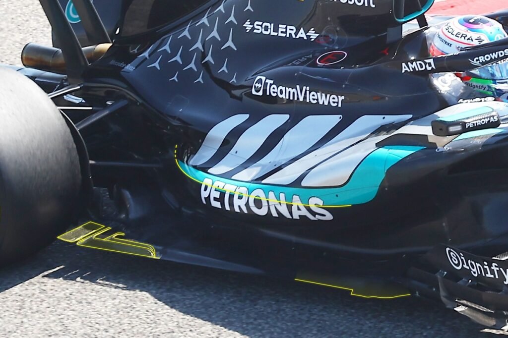 Mercedes traz novidades no assoalho e sidepods