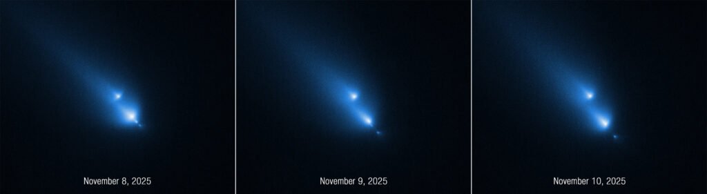 Hubble inesperadamente captura cometa se rompendo