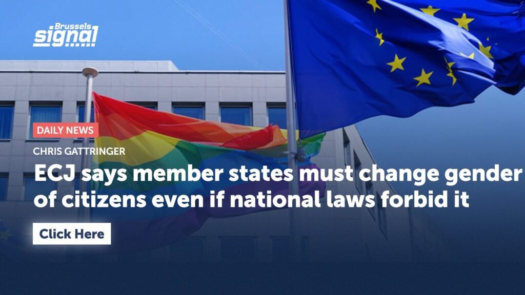 TJE diz que os estados membros devem mudar o género dos cidadãos, mesmo que as leis nacionais o proíbam