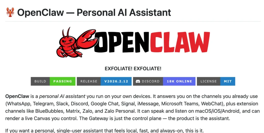 OpenClaw supera React para se tornar o projeto de software mais estrelado no GitHub