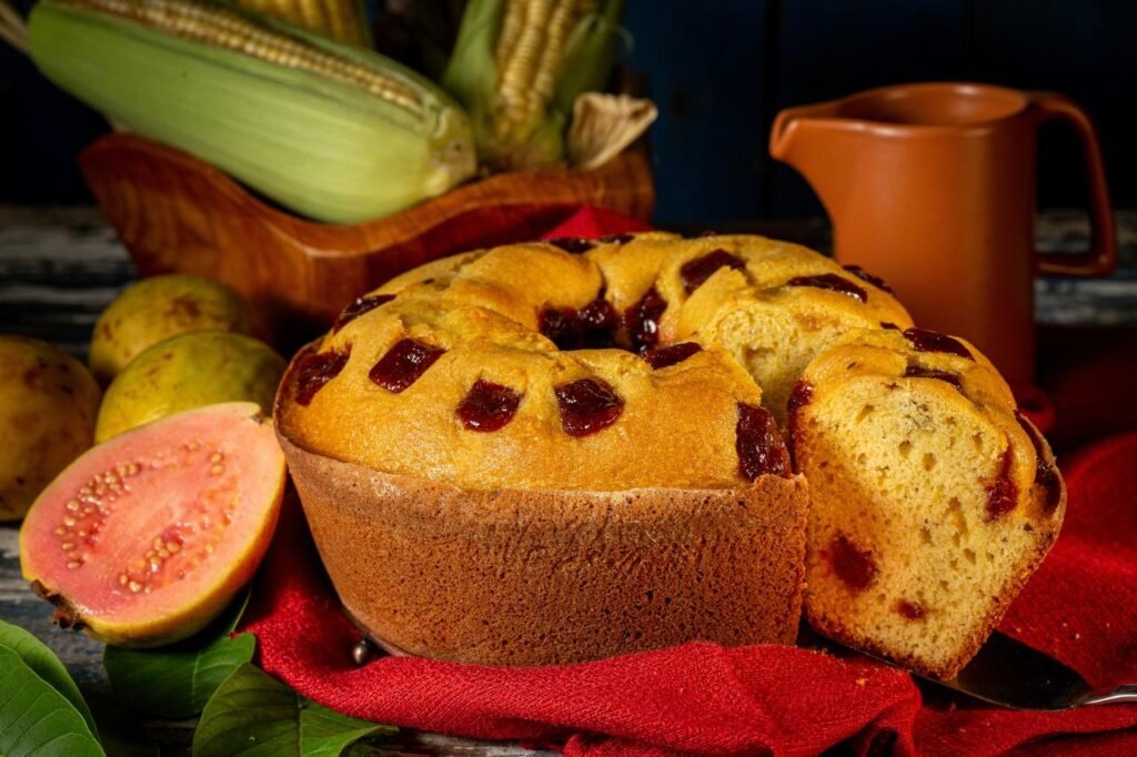 bolo de fubá com goiabada com toque caseiro irresistível