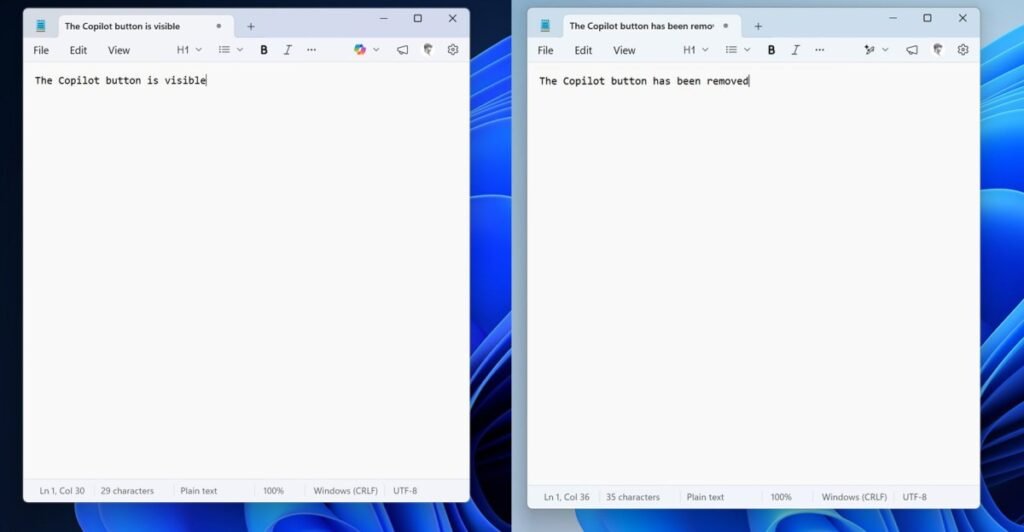 Microsoft começa a remover botões Copilot de aplicativos do Windows 11