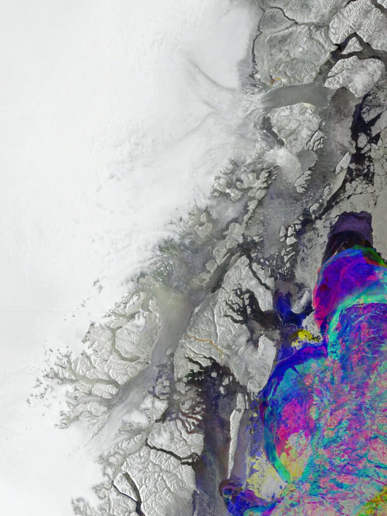 Terra vista do espaço: a mudança do gelo da Groenlândia