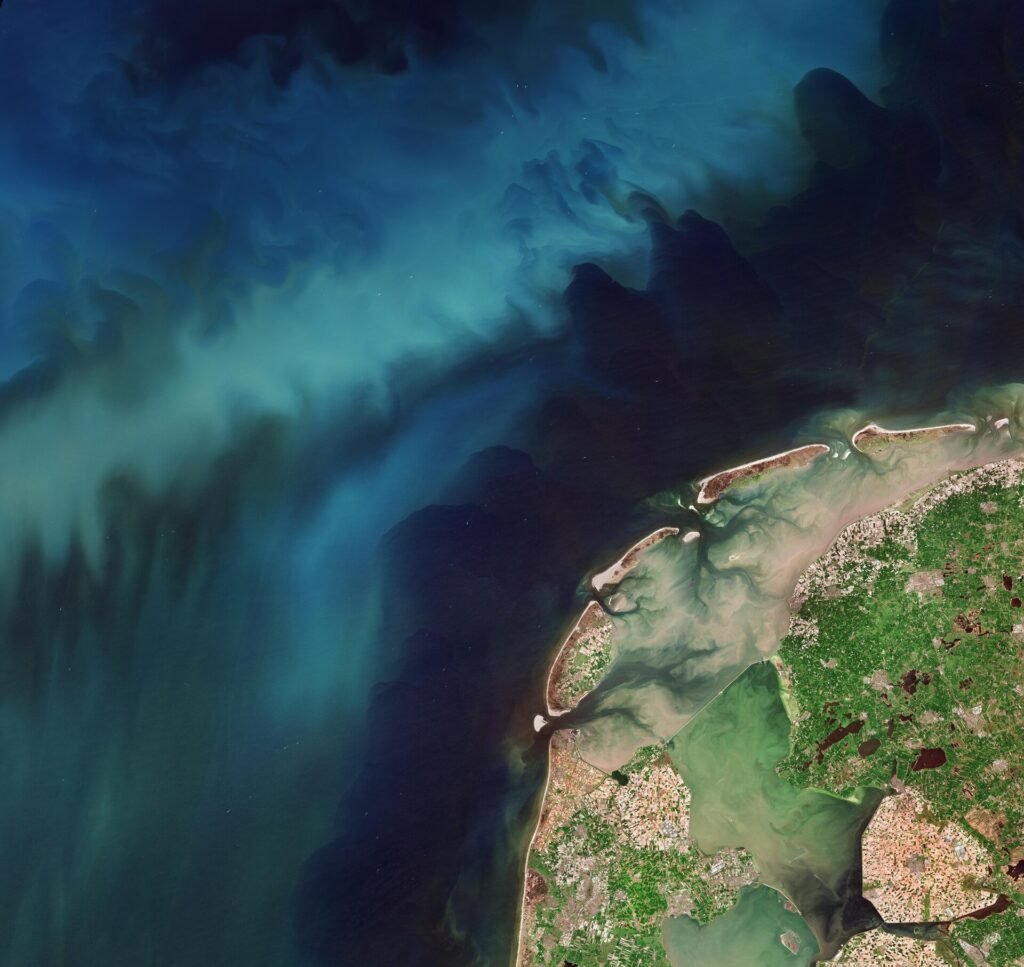 Terra vista do espaço: Holanda em flor
