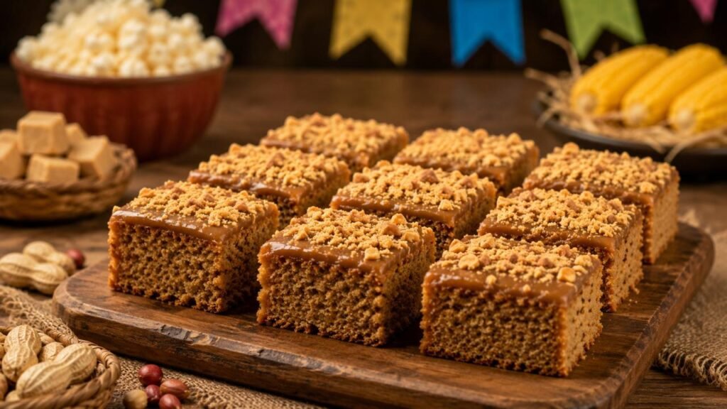 Bolo de paçoca com cobertura cremosa é aposta certeira para a Festa Junina