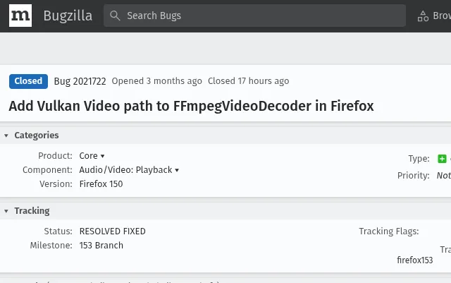 Firefox funde suporte para decodificação de vídeo Vulkan