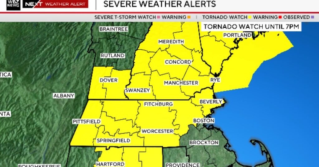 Alertas de tornado, relógio expira em Massachusetts