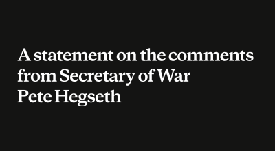 Declaração sobre os comentários do Secretário da Guerra Pete Hegseth  Anthropic