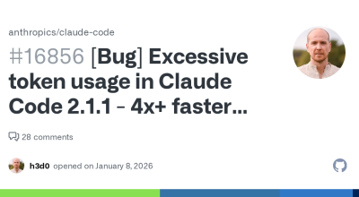 [Bug] Uso excessivo de token no Código Claude 2.1.1