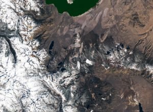 Uma mistura vulcânica perto de Mammoth Lakes