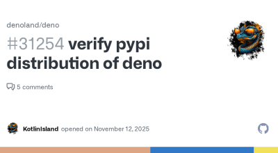 verificar a distribuição pypi do deno · Edição #31254 · denoland/deno · GitHub
