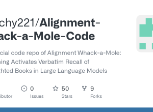 cauchy221/Alignment-Whack-a-Mole-Code: O repositório de código oficial do Alignment Whack-a-Mole: Finetuning ativa recall literal de livros protegidos por direitos autorais em modelos de linguagem grande · GitHub
