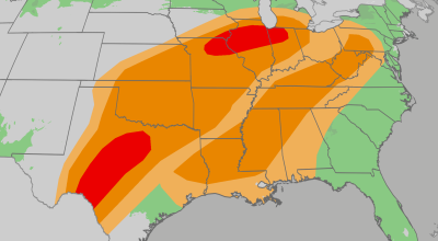 Surto de clima severo, ameaça de tornado, tem como alvo o Sul e Centro-Oeste fatigados pela tempestade