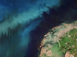 Terra vista do espaço: Holanda em flor