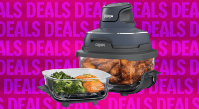 Super economia nesta fritadeira de ar exclusiva que cozinha alimentos em vidro resistente ao calor