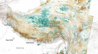Nova imagem de satélite do choque tectónico do Tibete
