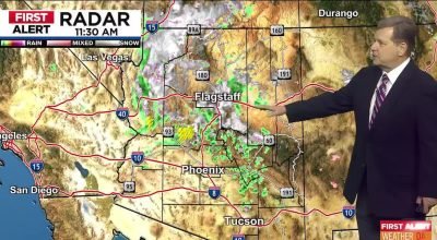 Tempestades passam pela área de Phoenix enquanto a neve continua no norte do Arizona