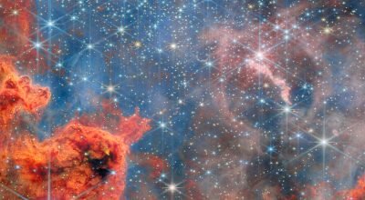 Webb: Estrelas anãs em um céu brilhante