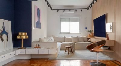 Azul, azulejos e atmosfera leve definem apartamento de 53 m² no Rio