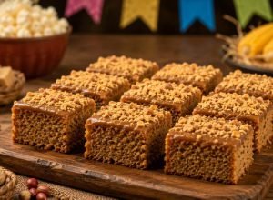 Bolo de paçoca com cobertura cremosa é aposta certeira para a Festa Junina