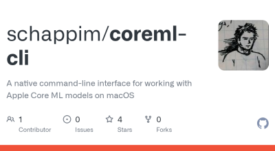 schappim/coreml-cli: uma interface de linha de comando nativa para trabalhar com modelos Apple Core ML no macOS