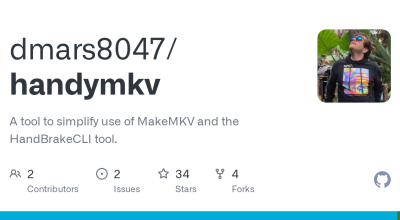 dmars8047/handymkv: Uma ferramenta para simplificar o uso do MakeMKV e da ferramenta HandBrakeCLI. · Github