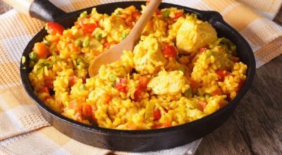 Arroz Cremoso com Frango e Legumes