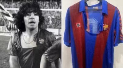 Camisa rasgada de Maradona bate recorde e é vendida por mais de R$ 700 mil em leilão