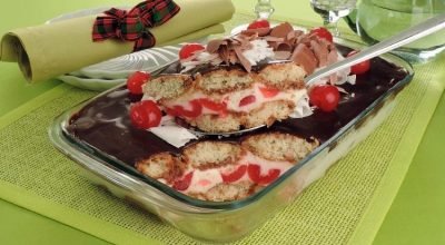 Receita de pavê trufado com cerejas