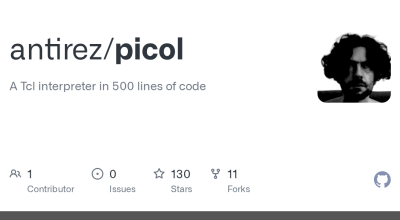 antirez/picol: Um interpretador Tcl em 500 linhas de código