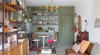 Quartzitos naturais definem tonalidades da paleta de cores de apê 50 m²