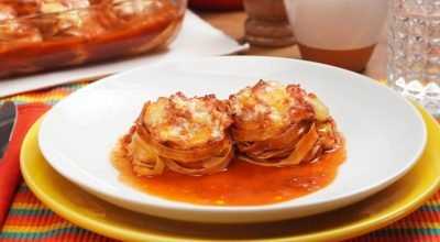 Receita perfeita para sábado: macarrão recheado com mortadela, mussarela